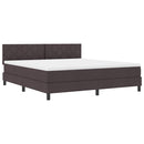 vidaXL Boxrugós ágy párnával Sötét Barna 180 x 200 cm szövet