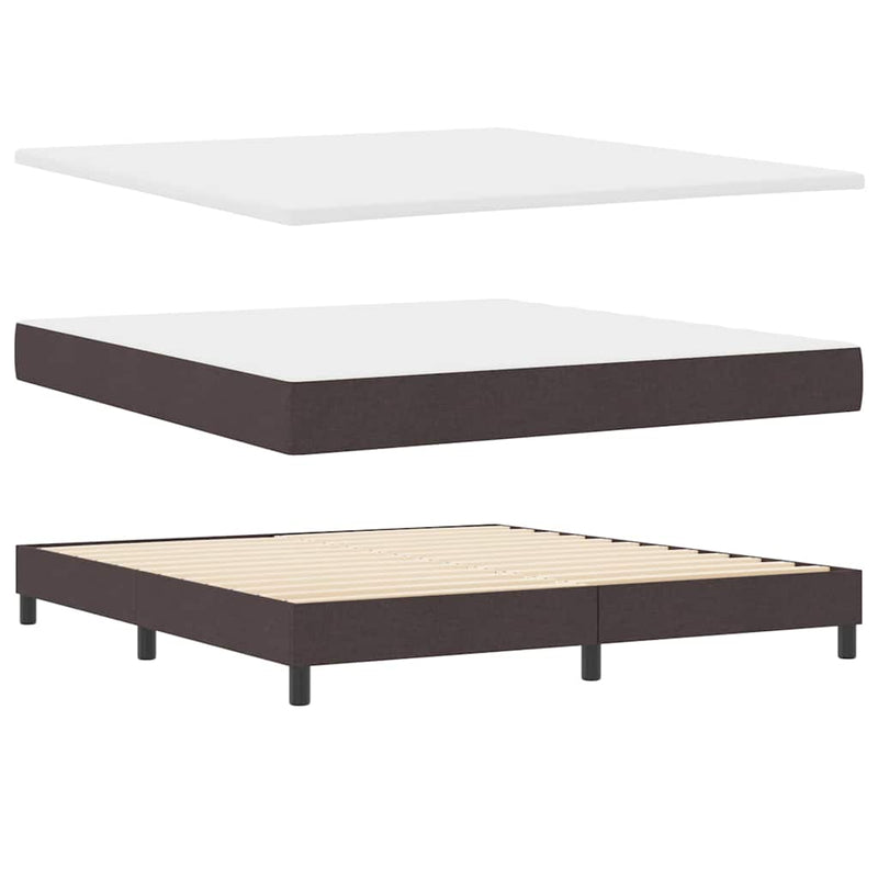 vidaXL Boxspring ágy matraccal Sötét Barna 180 x 200 cm szövet