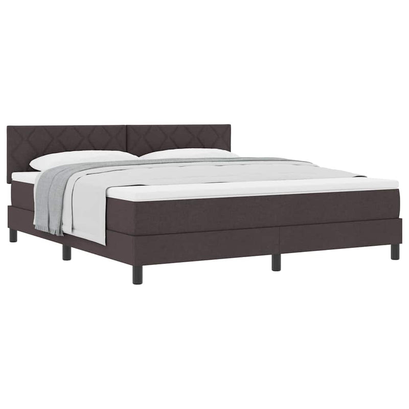 vidaXL Boxspring ágy matraccal Sötét Barna 180 x 200 cm szövet