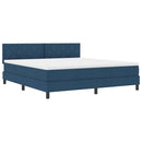 vidaXL Boxrugós ágy fejtámlával Kék 180 x 200 cm szövet