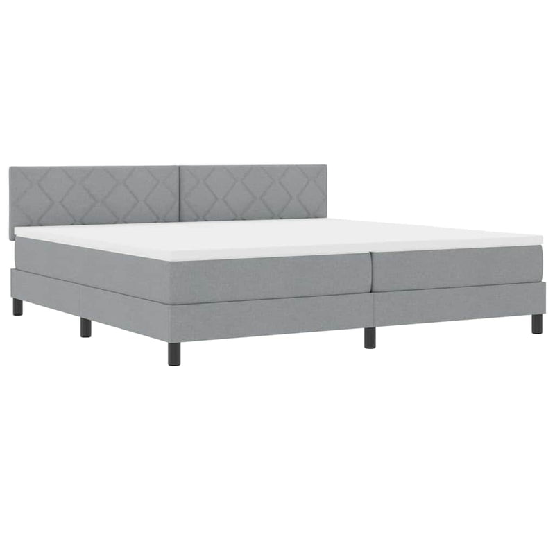 vidaXL Boxspring ágy matraccal Világosszürke 200 x 200 cm szövet