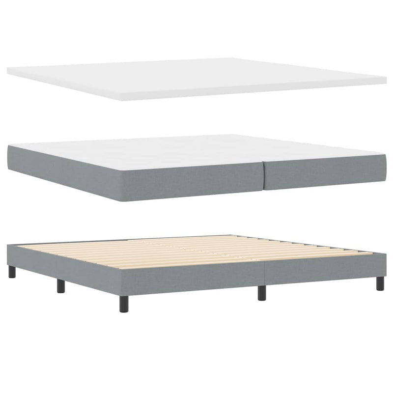 vidaXL Boxspring ágy matraccal Világosszürke 200 x 200 cm szövet