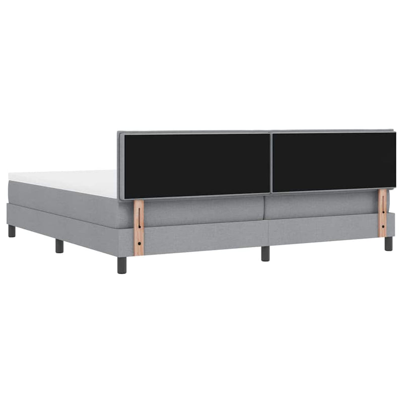 vidaXL Boxspring ágy matraccal Világosszürke 200 x 200 cm szövet