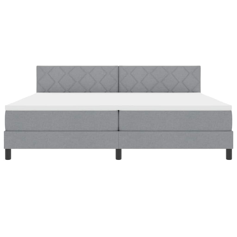 vidaXL Boxspring ágy matraccal Világosszürke 200 x 200 cm szövet