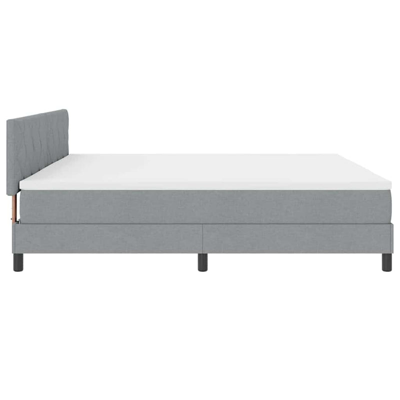 vidaXL Boxspring ágy matraccal Világosszürke 200 x 200 cm szövet