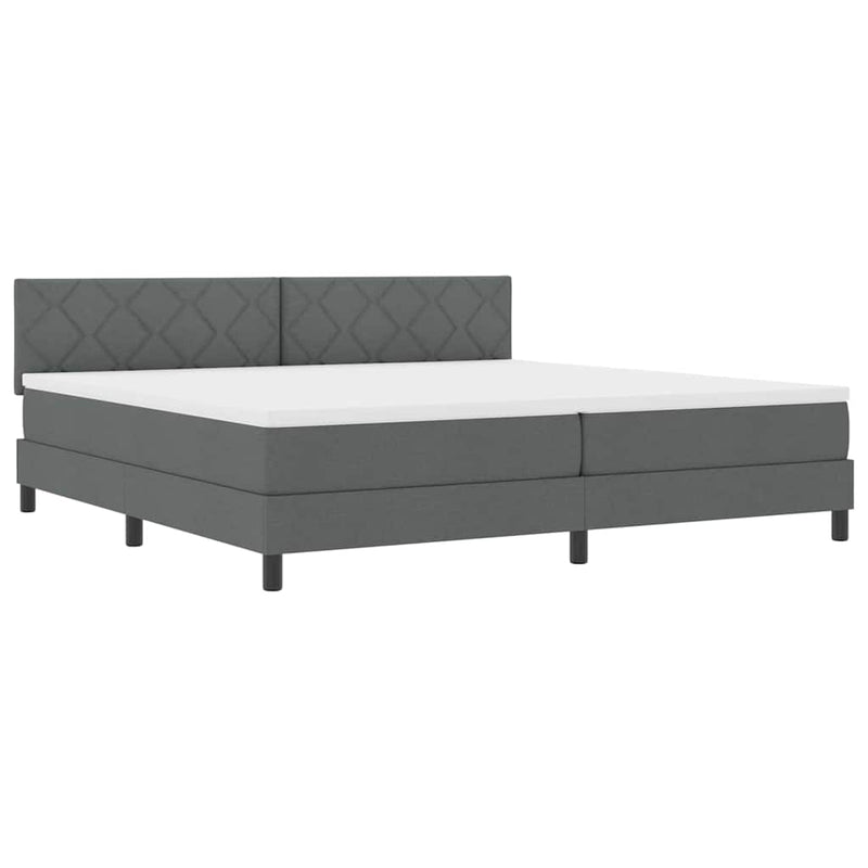 vidaXL Boxspring ágy matraccal Sötétszürke 200 x 200 cm szövet