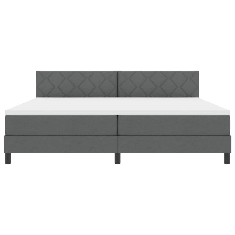 vidaXL Boxspring ágy matraccal Sötétszürke 200 x 200 cm szövet