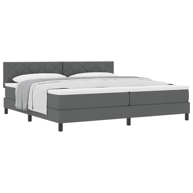 vidaXL Boxspring ágy matraccal Sötétszürke 200 x 200 cm szövet
