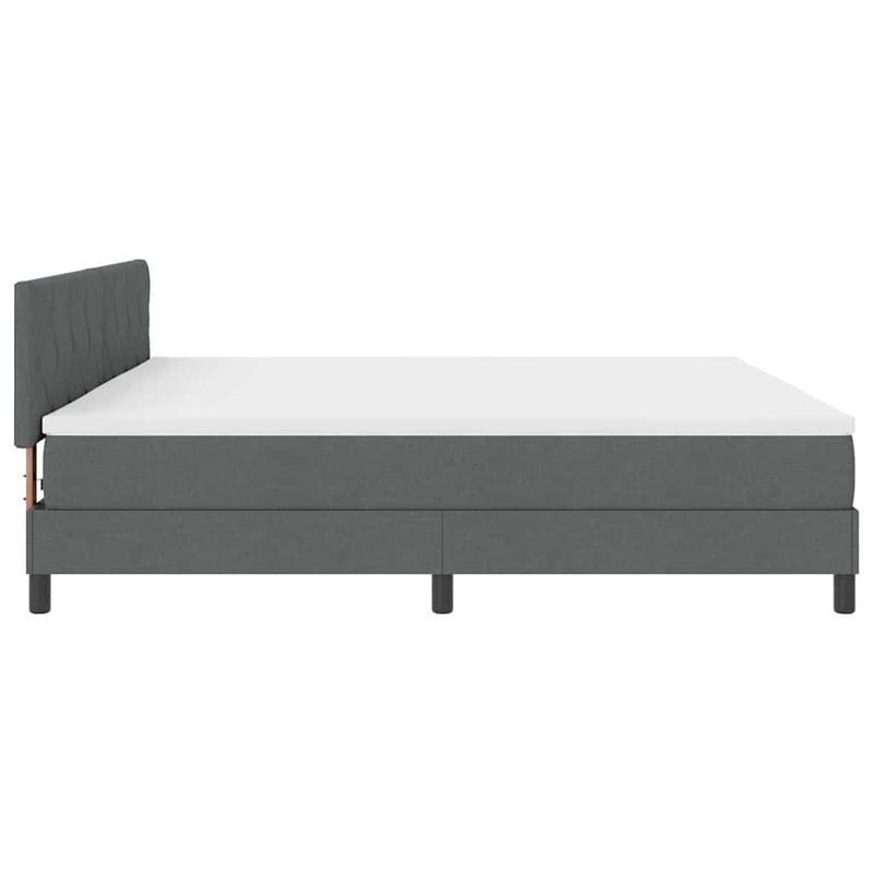vidaXL Boxspring ágy matraccal Sötétszürke 200 x 200 cm szövet