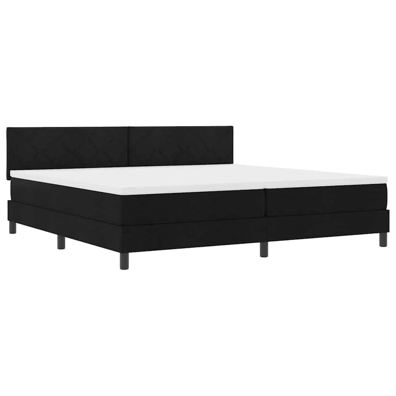 vidaXL Boxspring ágy matraccal matracmal Fekete 200 x 200 cm szövet