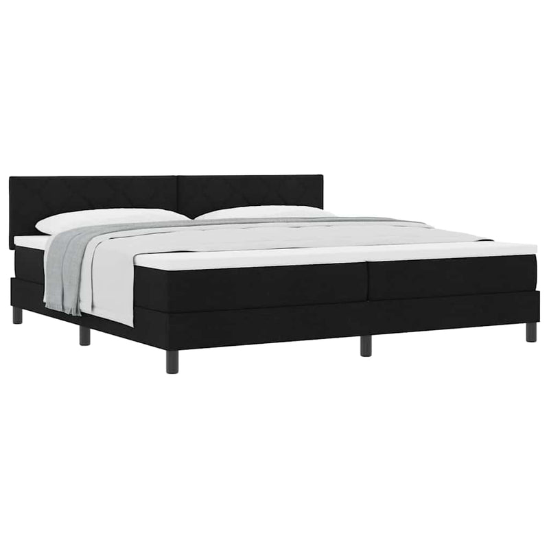 vidaXL Boxspring ágy matraccal matracmal Fekete 200 x 200 cm szövet