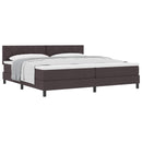 vidaXL Boxrugós ágy fejtámlával Sötét Barna 200 x 200 cm szövet