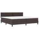vidaXL Boxrugós ágy fejtámlával Sötét Barna 200 x 200 cm szövet