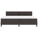 vidaXL Boxrugós ágy fejtámlával Sötét Barna 200 x 200 cm szövet