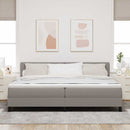 vidaXL Boxspring ágy matraccal matracmal Tópszínű 200 x 200 cm szövet