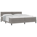 vidaXL Boxrugós ágy fejtámlával Tópszínű 200 x 200 cm szövet