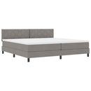 vidaXL Boxrugós ágy fejtámlával Tópszínű 200 x 200 cm szövet