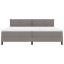 vidaXL Boxrugós ágy fejtámlával Tópszínű 200 x 200 cm szövet