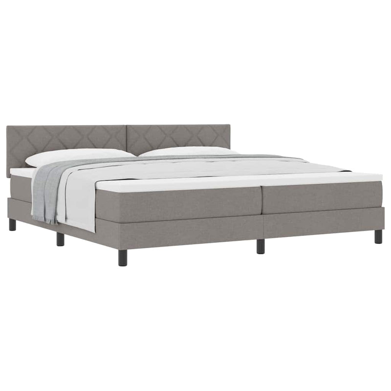 vidaXL Boxspring ágy matraccal matracmal Tópszínű 200 x 200 cm szövet