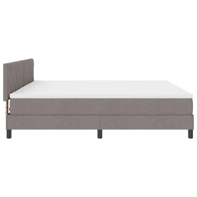 vidaXL Boxspring ágy matraccal matracmal Tópszínű 200 x 200 cm szövet