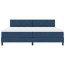 vidaXL Boxspring ágy matraccal matracmal Kék 200 x 200 cm szövet
