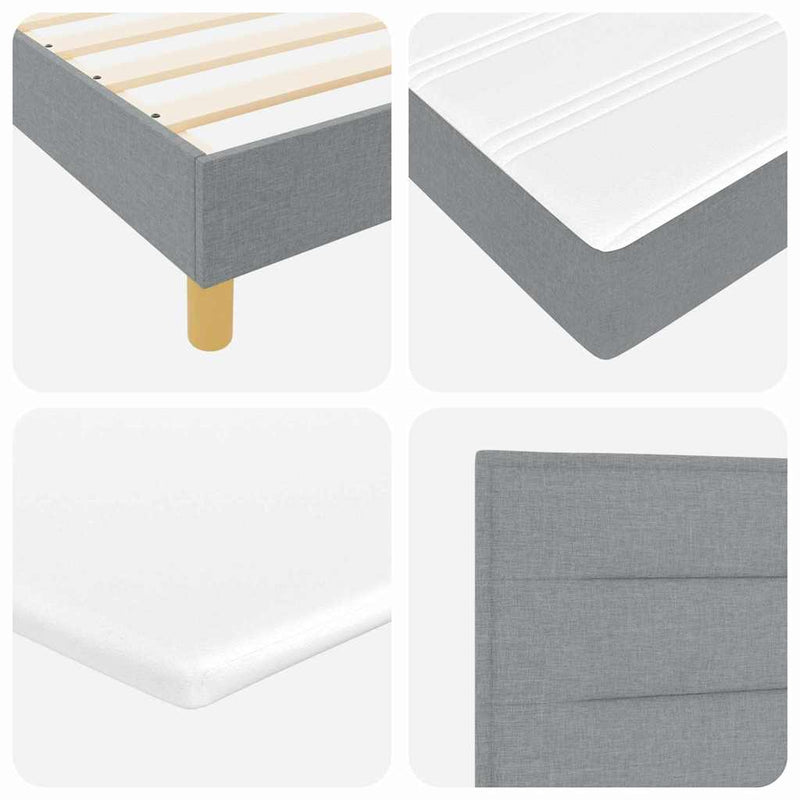 vidaXL Boxspring ágy matraccal Világosszürke 80 x 200 cm szövet