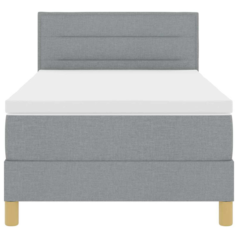 vidaXL Boxspring ágy matraccal Világosszürke 80 x 200 cm szövet