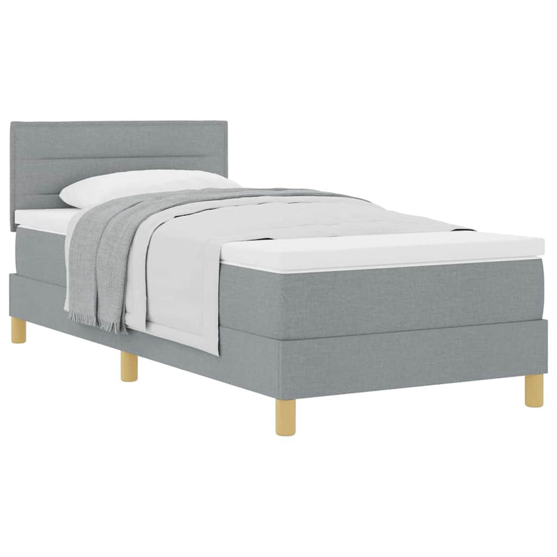 vidaXL Boxspring ágy matraccal Világosszürke 80 x 200 cm szövet