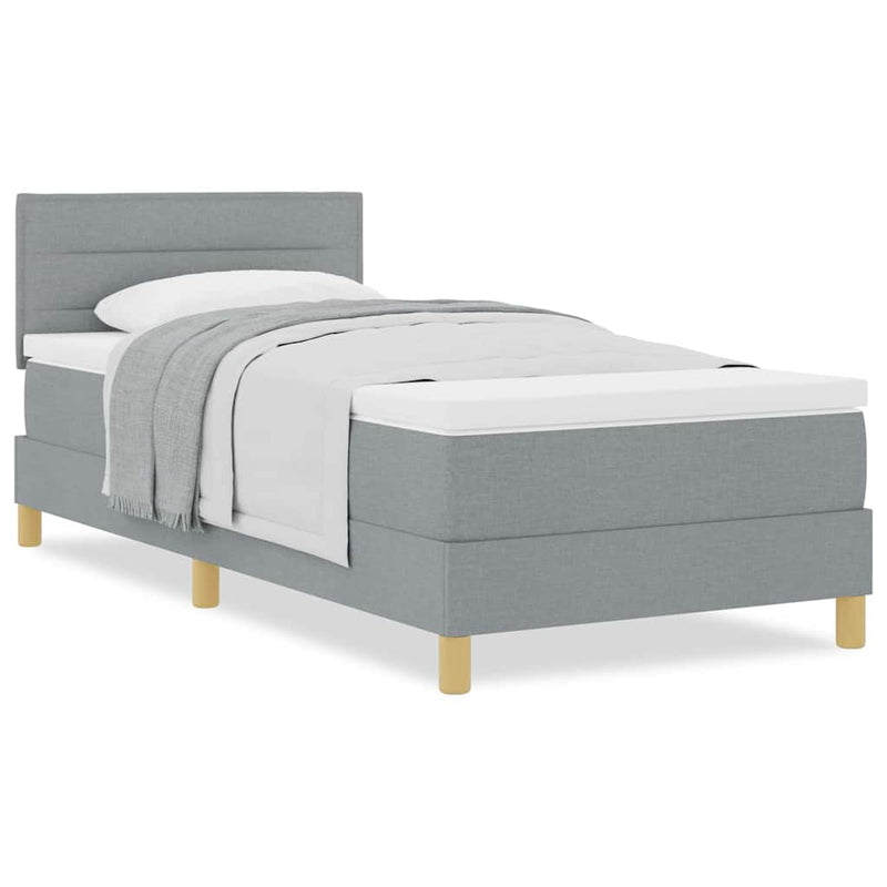 vidaXL Boxspring ágy matraccal Világosszürke 80 x 200 cm szövet
