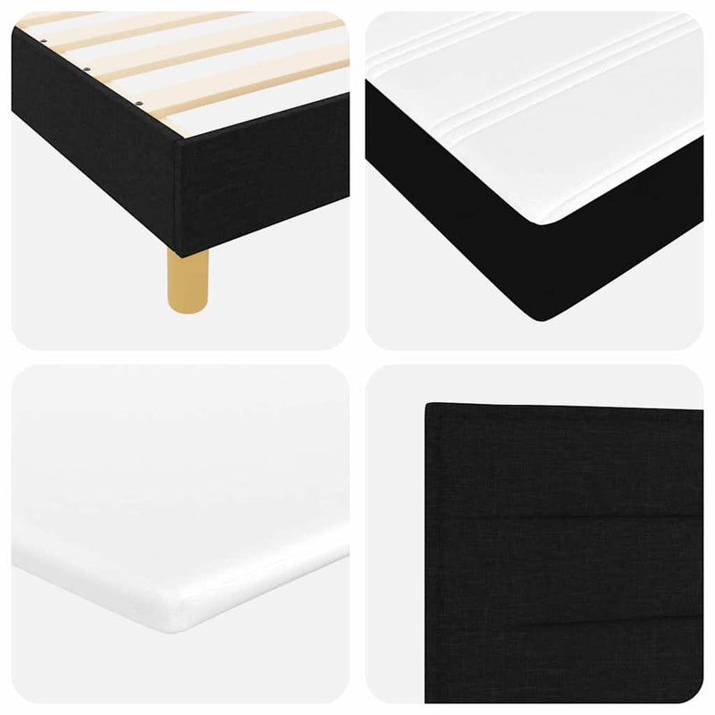 vidaXL Boxspring ágy matraccal matracmal Fekete 80 x 200 cm szövet