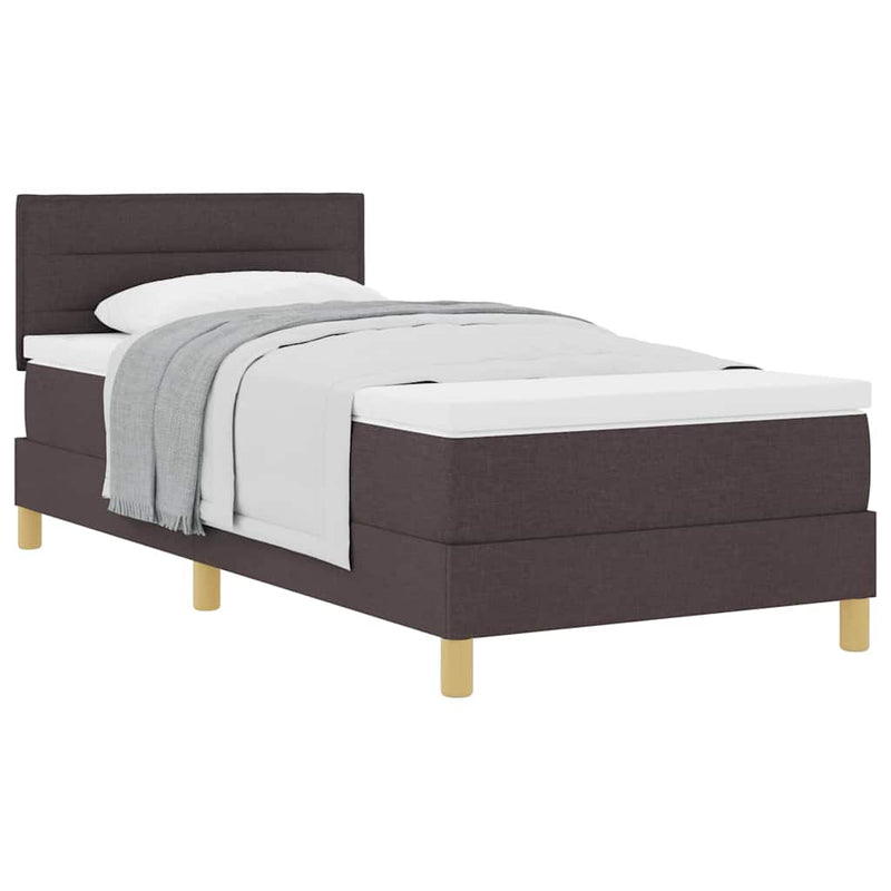 vidaXL Boxspring ágy matraccal Sötét Barna 80 x 200 cm szövet