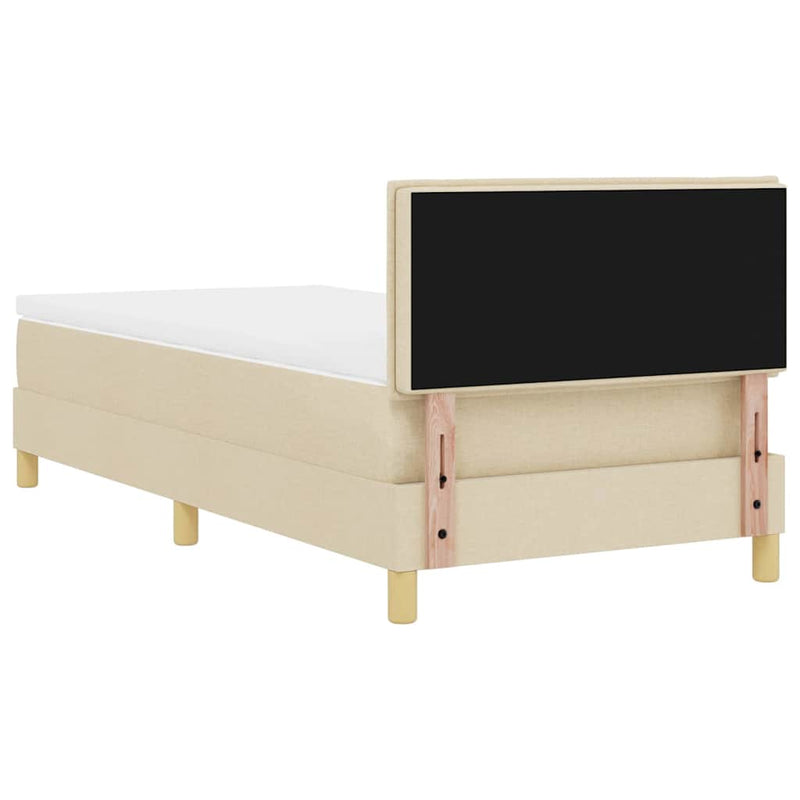 vidaXL Boxspring ágy matraccal matracmal Krém 80 x 200 cm szövet