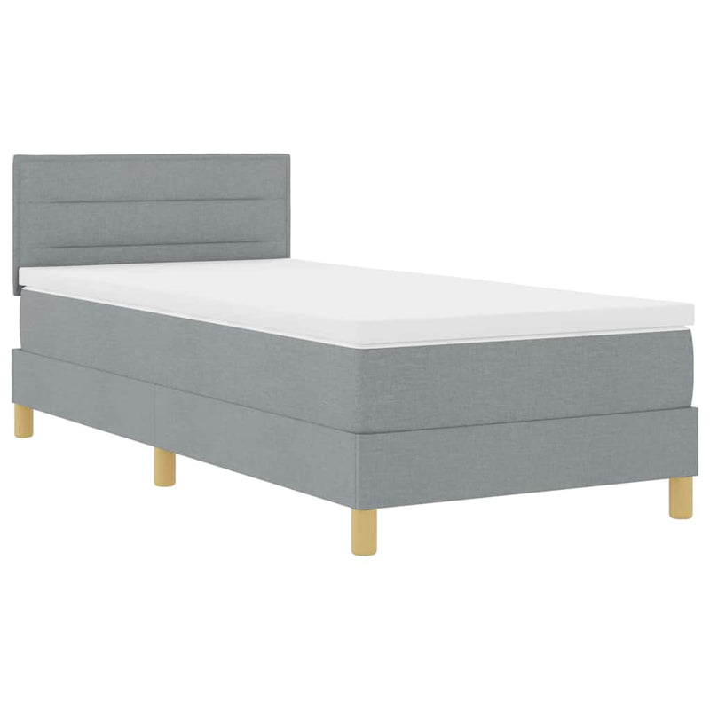 vidaXL Boxspring ágy matraccal Világosszürke 90 x 190 cm szövet