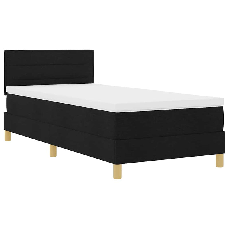 vidaXL Boxspring ágy matraccal matracmal Fekete 90 x 190 cm szövet
