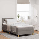 vidaXL Boxrugós ágy párnával fejtámlával Tópszínű 90 x 190 cm szövet