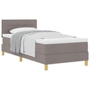 vidaXL Boxrugós ágy párnával fejtámlával Tópszínű 90 x 190 cm szövet
