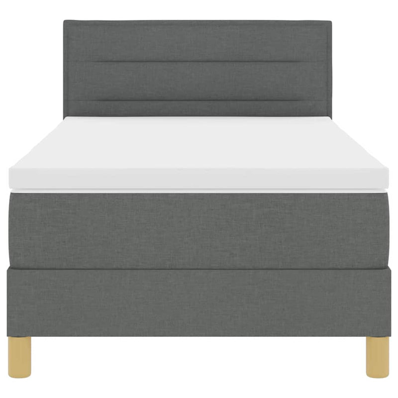 vidaXL Boxspring ágy matraccal Sötétszürke 90 x 200 cm szövet