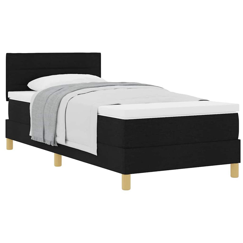vidaXL Boxspring ágy matraccal matracmal Fekete 90 x 200 cm szövet
