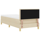 vidaXL Boxrugós ágy párnával fejtámlával Krém 90 x 200 cm szövet