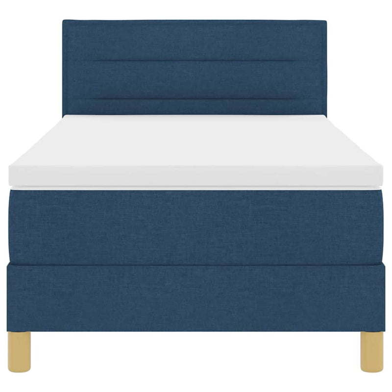 vidaXL Boxspring ágy matraccal matracmal Kék 90 x 200 cm szövet