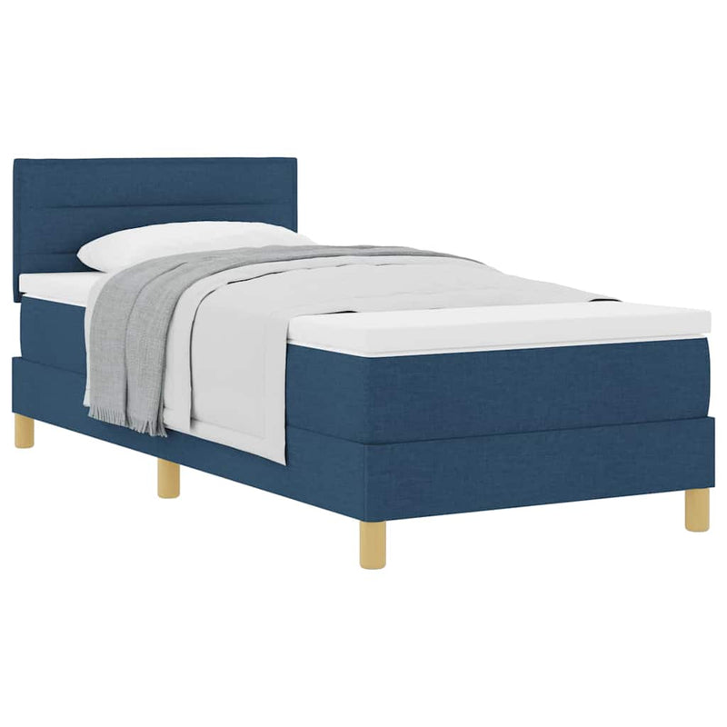 vidaXL Boxspring ágy matraccal matracmal Kék 90 x 200 cm szövet