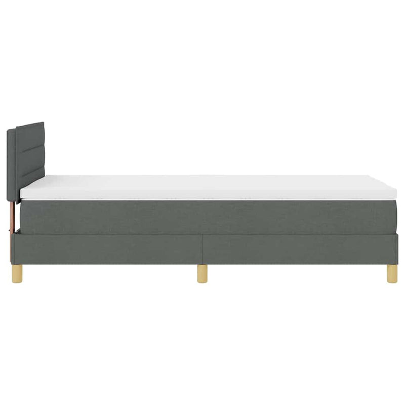 vidaXL Boxspring ágy matraccal Sötétszürke 100 x 200 cm szövet