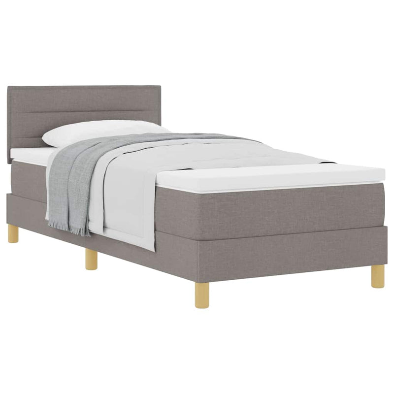 vidaXL Boxspring ágy matraccal matracmal Tópszínű 100 x 200 cm szövet