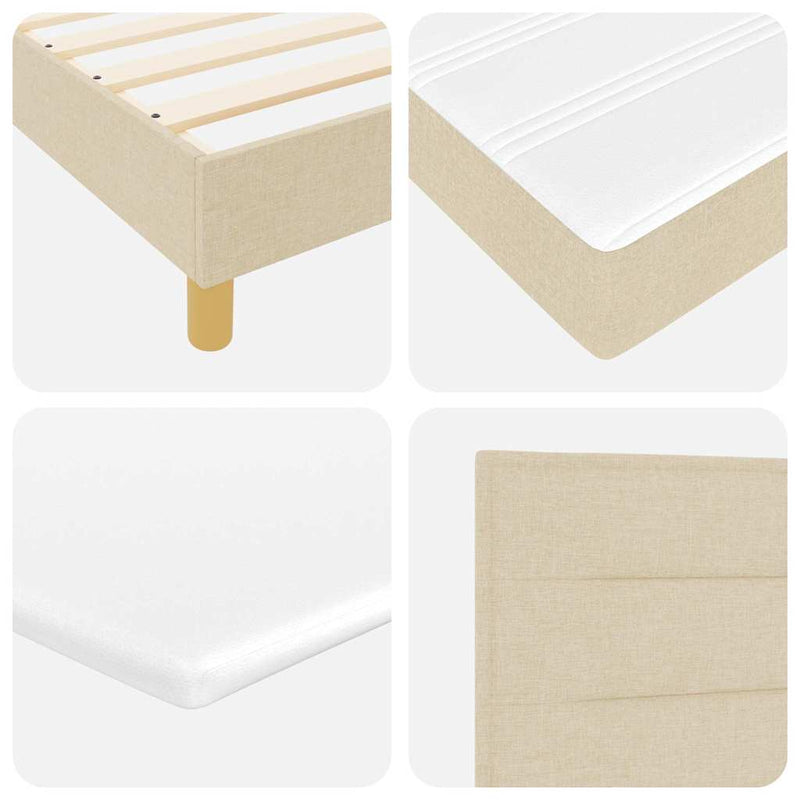 vidaXL Boxspring ágy matraccal matracmal Krém 100 x 200 cm szövet