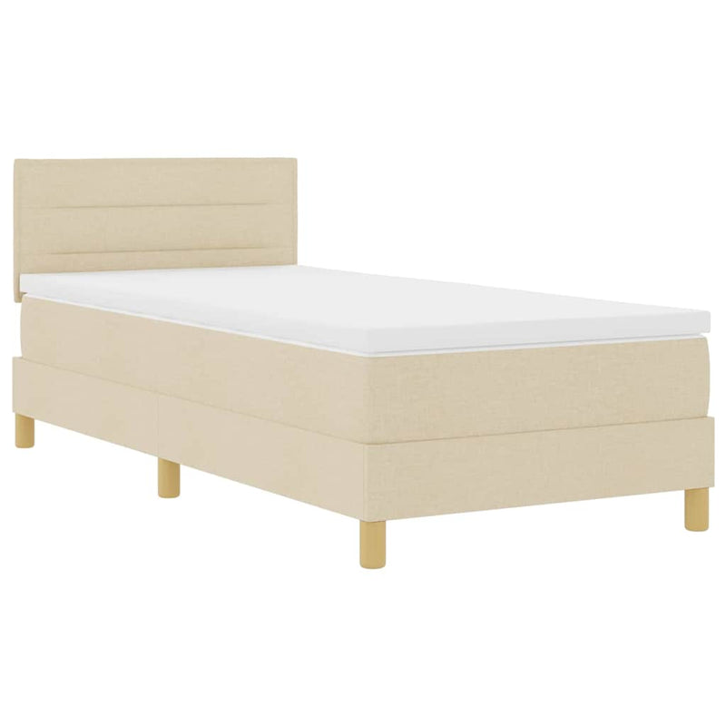 vidaXL Boxspring ágy matraccal matracmal Krém 100 x 200 cm szövet