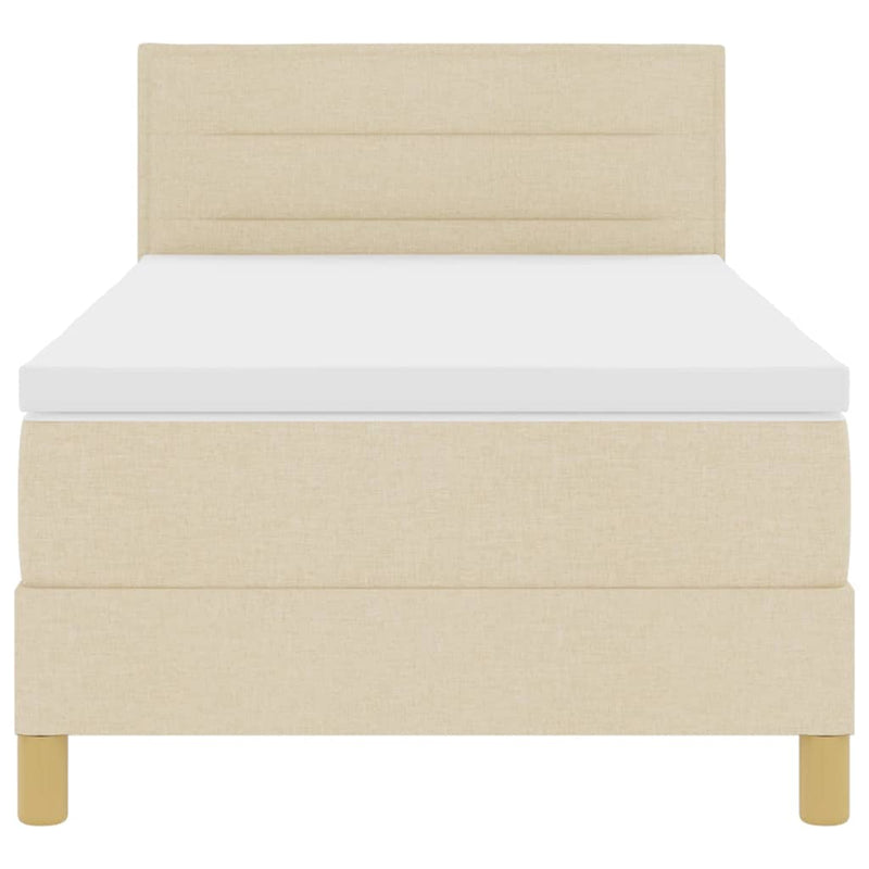 vidaXL Boxspring ágy matraccal matracmal Krém 100 x 200 cm szövet