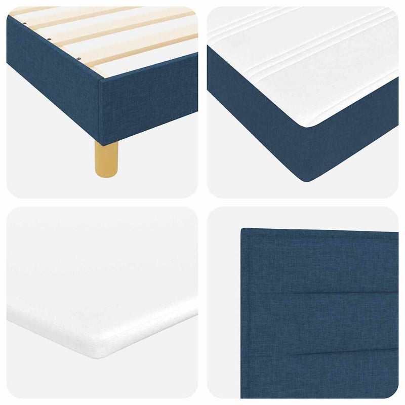 vidaXL Boxspring ágy matraccal matracmal Kék 100 x 200 cm szövet