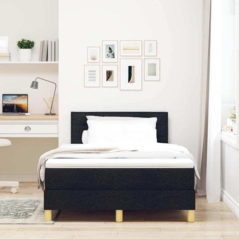 vidaXL Boxspring ágy matraccal matracmal Fekete 120 x 190 cm szövet