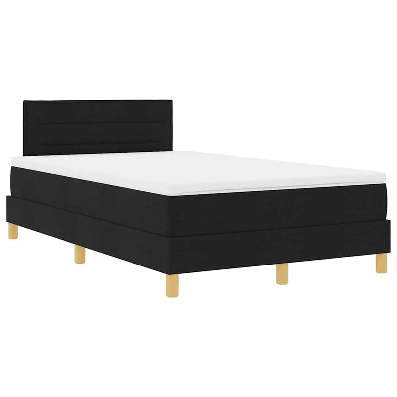 vidaXL Boxspring ágy matraccal matracmal Fekete 120 x 190 cm szövet