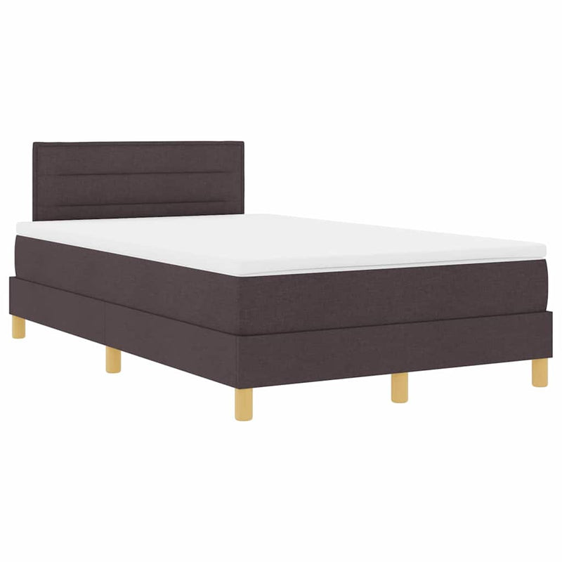 vidaXL Boxspring ágy matraccal sötétbarna 120 x 190 cm szövet
